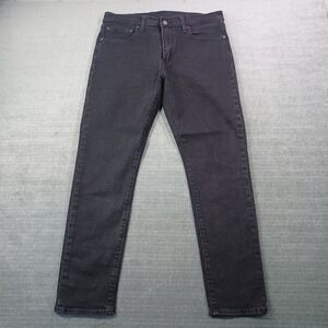 Levi's 512 Jeans Mens 33x30 Black Slim Taper Leg Dark Wash Faded Denim Casual